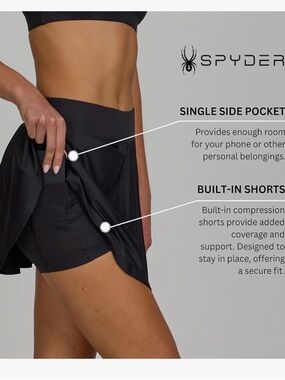 NWT Spyder tennis skirt skirt black brand new